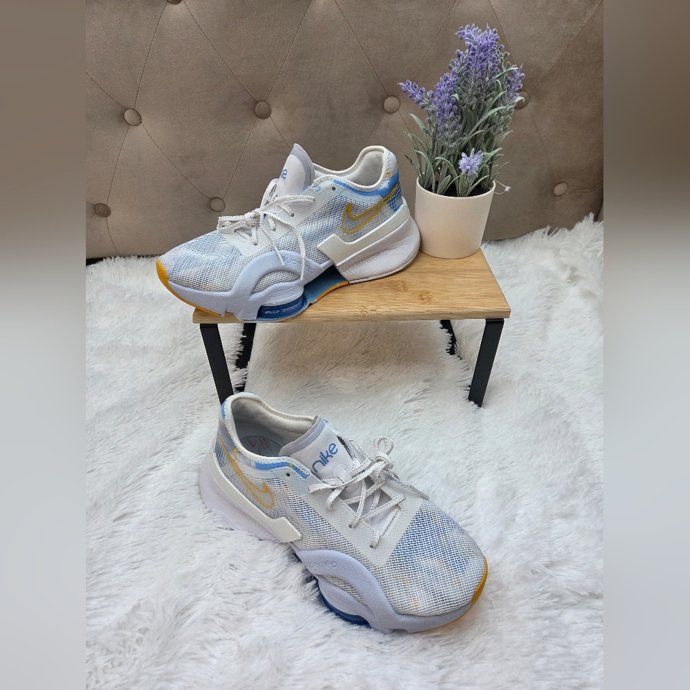 Nike Air Zoom SuperRep 2 Training Sneakers White‎ Blue Yellow Size 9